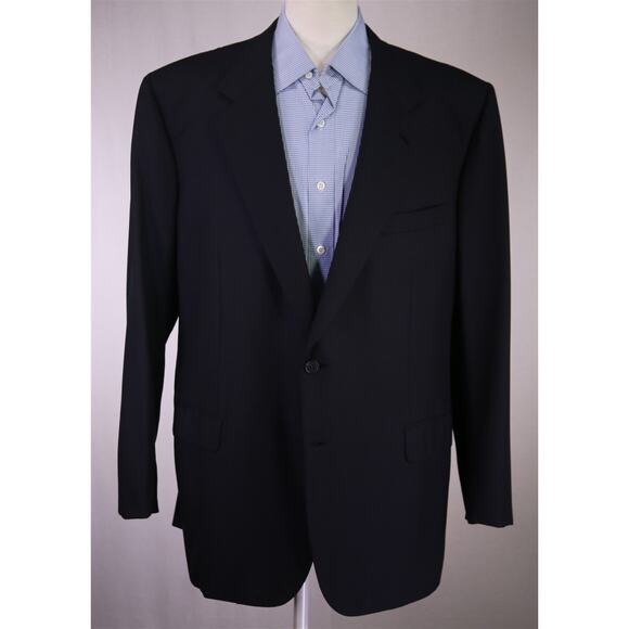 Brioni Navy Blue Tonestripe Super 180's Wool 2-Btn Blazer Jacket 50R - Picture 2 of 13